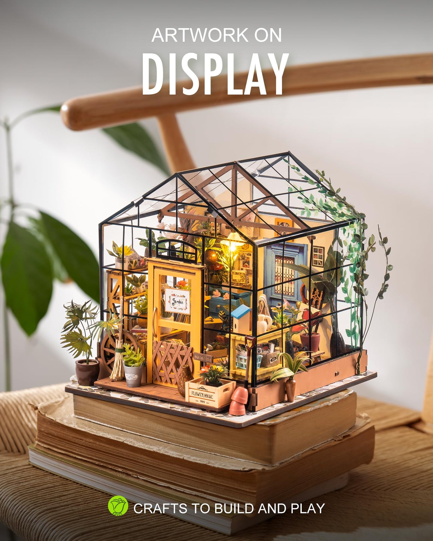 Rolife DIY Miniature Greenhouse Kits for Adults - Cathy's Flower House