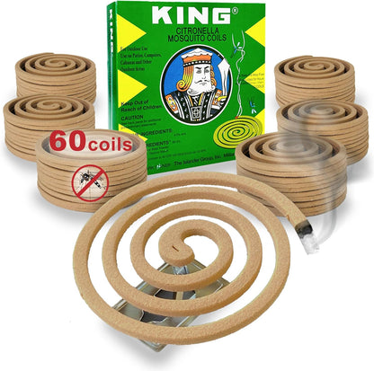 KING Mosquito Coils – Hawaii’s Most Trusted Citronella Protection – Each Coil Provides Up to 8 Hours of Protection (60 Coils)