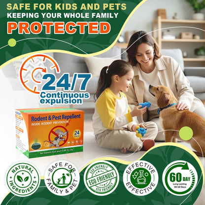 Rodent Mouse Repellent Indoor Outdoor - Peppermint Oil to Repel Mice Mole and Rats, Bug Insect Spider Repellent Pouches, Pest Control Natural Deterrent Safe for Pets & Family 24 Packs