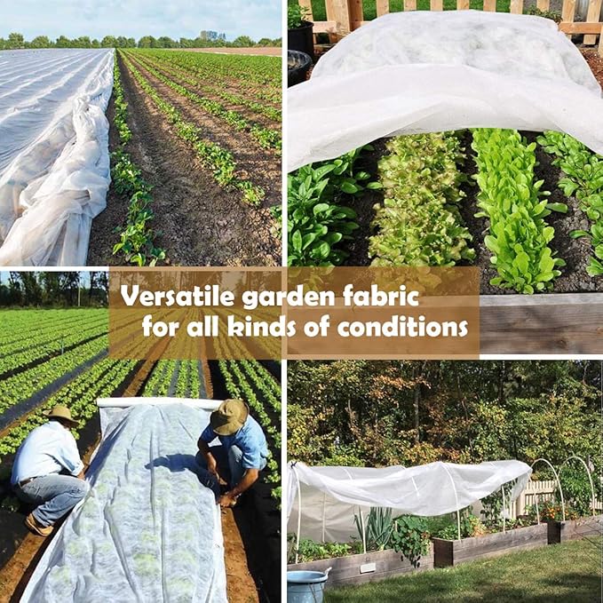 Plant Covers Freeze Protection, 10ft×33ft Reusable Rectangle Frost Protection Floating Row Cover Plant Blanket Garden Winterize Cover for Cold Weather Snow