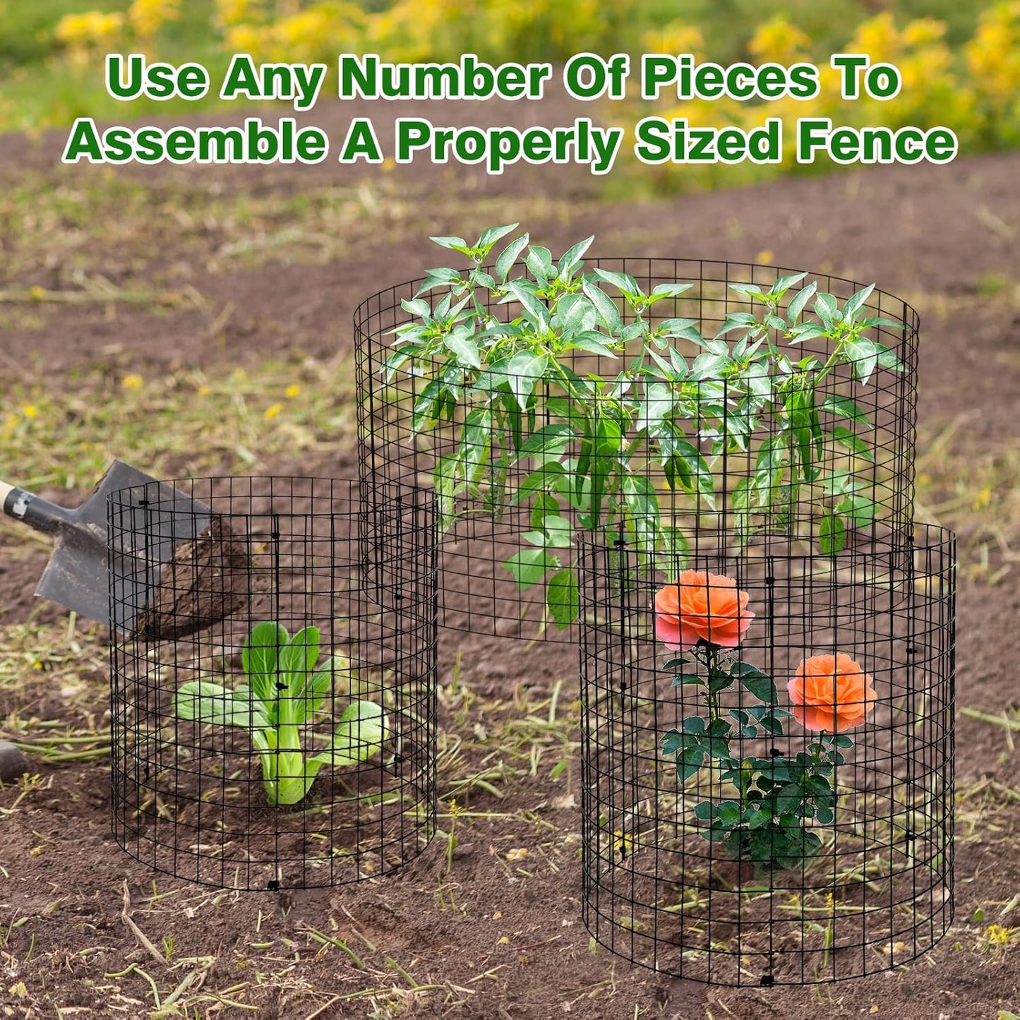 MWELLEWM 15Pcs Plant Protectors from Animals Metal Plant Cages for Outdoor Plants Plant Cage & Supports Keep Animal Out Garden Wire Mesh Protection from Rabbit Chicken Squirrel Tree Flower