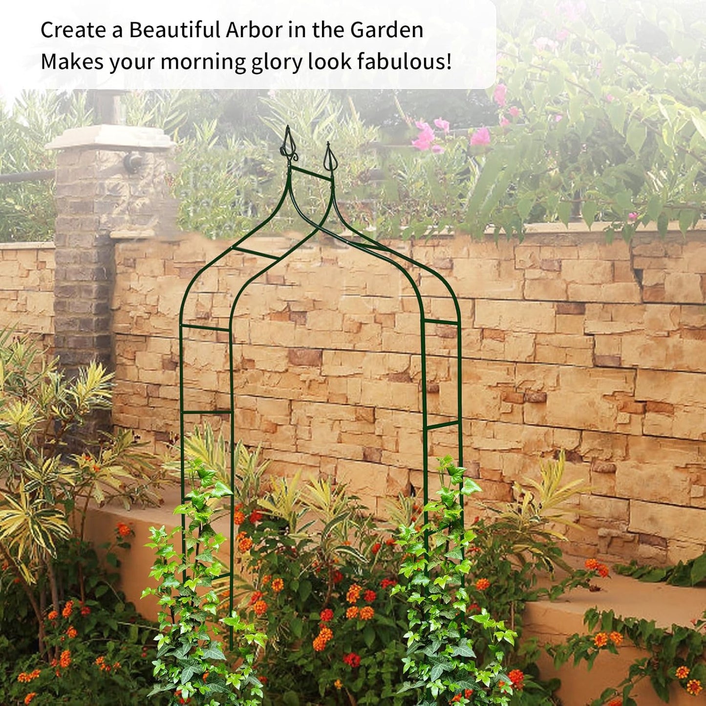 8.3 Ft H x 4.6 Ft W Metal Pergola Arbor for Various Climbing Plant Wedding Garden Arch Bridal Party Decoration Wide Arbor