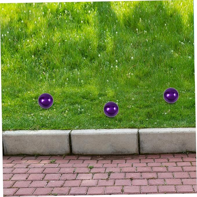 Garden Reflective Ball Gazing Globe Ball Gazing Ball Shiny Hollow Sphere Sparkling Gazing Door Decor Mirror Ball Mirrors Stainless Steel Outdoor Purple Ball Rack