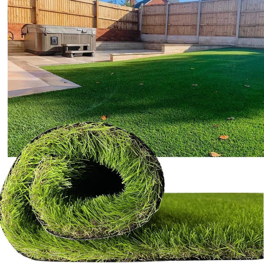 Petgrow Luxurious Artificial Grass Realistic Turf 3 X 35 Feet,1.57 Inch Pile Height Ultrathick Indoor/Outdoor Dog Fake Faux Grass,Synthetic Grass Rug Garden Landscape Patio,Drainage Holes