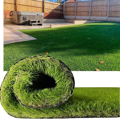 Petgrow Luxurious Artificial Grass Realistic Turf 6 X 12 Feet,1.57 Inch Pile Height Ultrathick Indoor/Outdoor Dog Fake Faux Grass,Synthetic Grass Rug Garden Landscape Patio,Drainage Holes