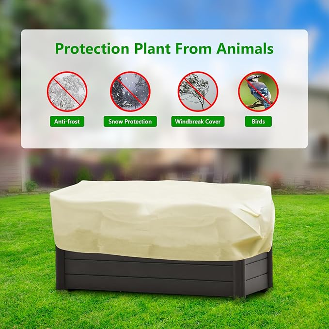 Plant Covers Freeze Protection, 2 Pack Rectangular Frost Blankets for Outdoor Plants (22"x60"x20") – Winter Plant Covers, 2.4oz/yd² Frost Cloth Plant Protection for Raised Beds & Shrubs
