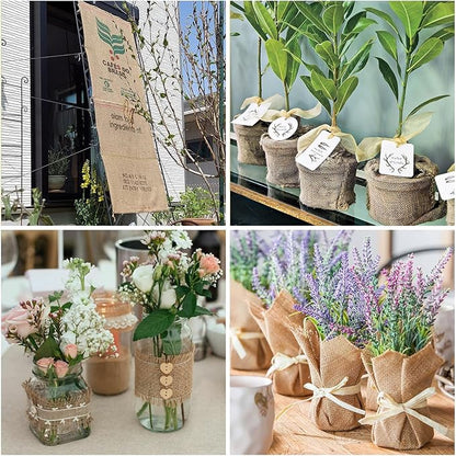 Svepndic 40in x 9ft Multipurpose Natural Burlap Fabrics Tree Wraps Rolls Tree Trunk Protectors,Gardening Burlap Rolls for Decorations, Weddings,Landscaping,Home