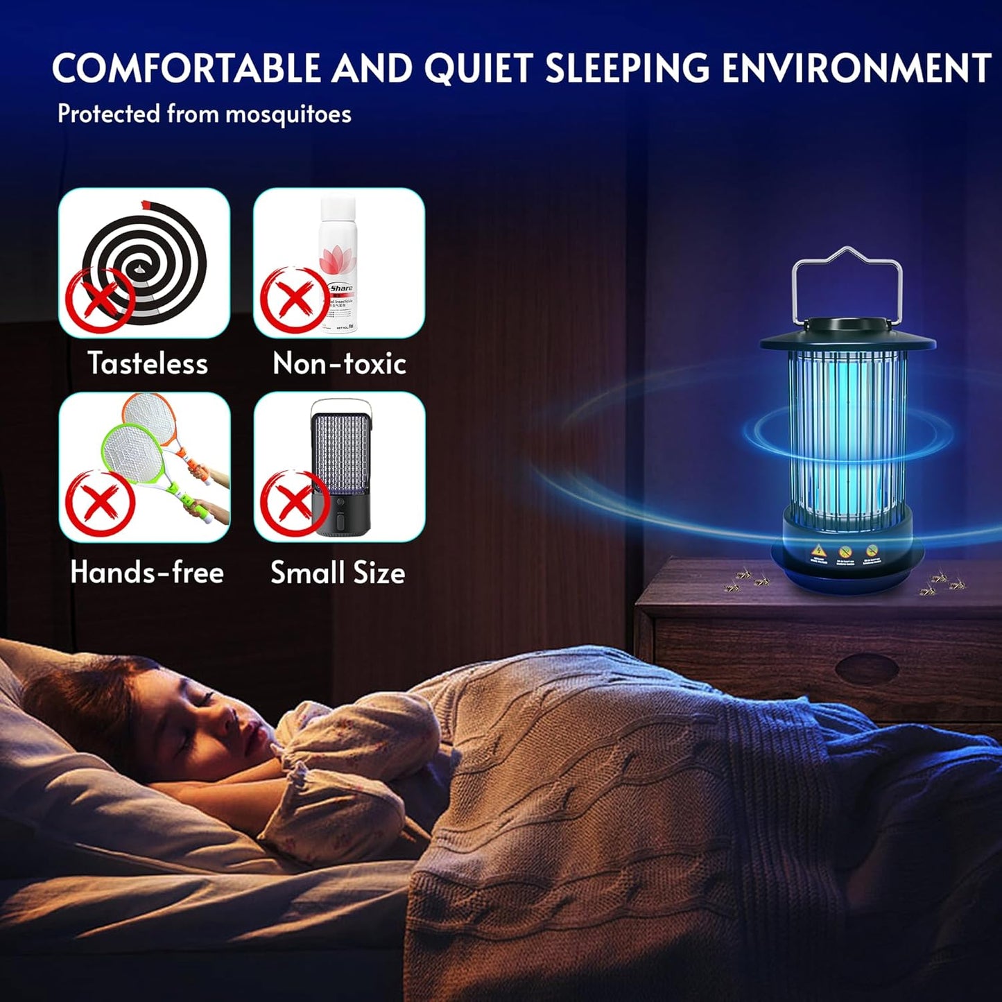 Bug Zapper Indoor - Bug Zapper Fly Zapper with Extra Bulb 4200V Mosquito Zapper Outdoor Mosquito Killer Fly Traps Insect Killer for Home Patio Camping, Plug-in with 4.92 Ft Cord