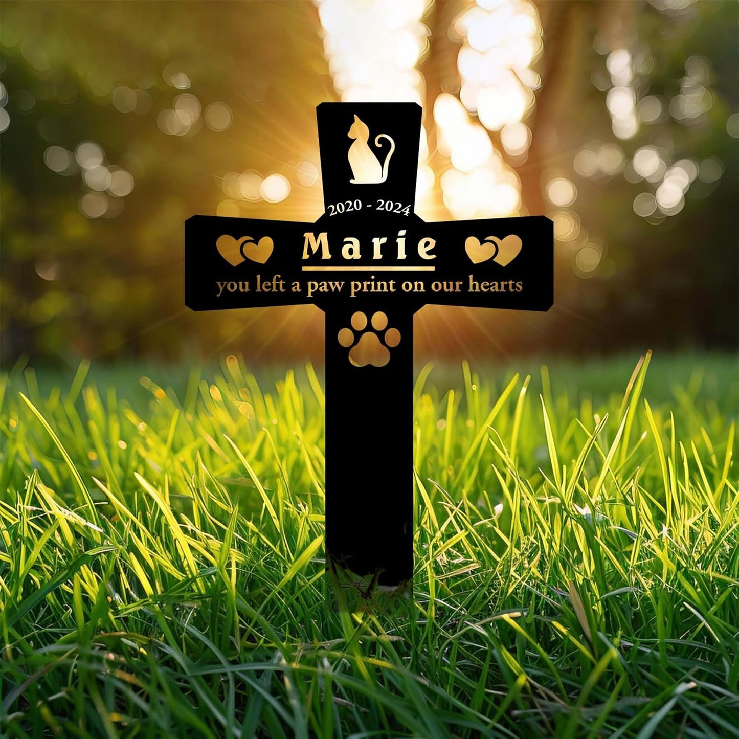 Personalized Dog Grave Marker Outdoor | Engraved Pet Grave Marker with Custom Name and Years, Weatherproof Graves Available in Many Sizes & Colors