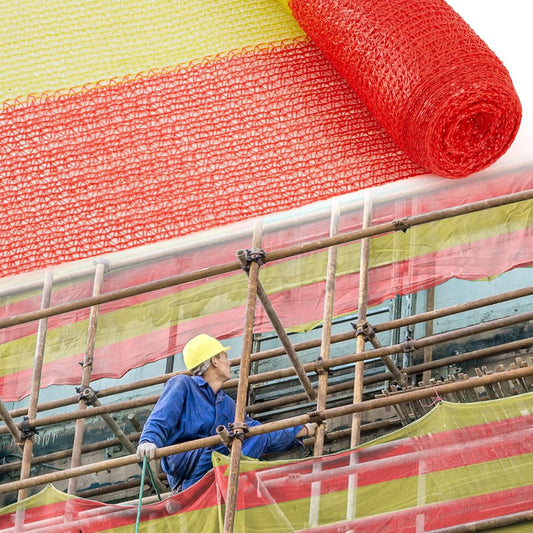 1 Roll 3.3' x 164' Safety Construction Fence Net HDPE High Visibility Temporary Barrier Netting Safety Warning Roadblock for Garden Construction Snow Poultry Event Fencing (Red and Yellow)