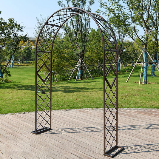 Heavy Duty Garden Arch Trellis, Wide Outdoor Metal Arbor Trellis Arch for Climbing Plants, Sturdy Garden Arbors for Wedding, Ceremony, Party, Lawn Décor Brown 102.4''*15.7''*90.6''