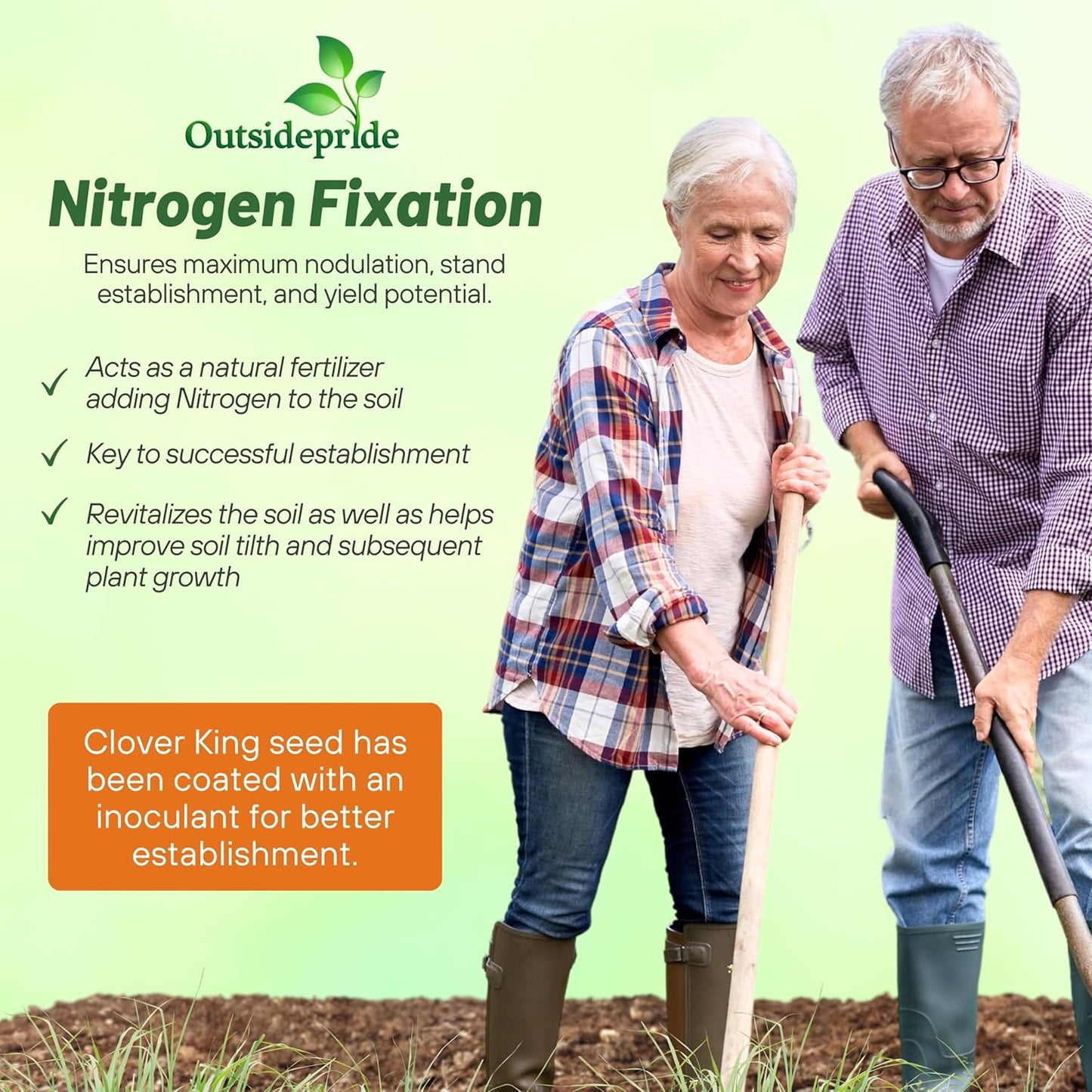 Outsidepride Perennial Clover King Seed Mix - 40 lbs Nitrocoated, Inoculated, Heat & Cold Tolerant, Alfalfa-Enhanced Food Plot Seeds for Deer & Wildlife, Ideal for Spring, Summer, & Winter Plots