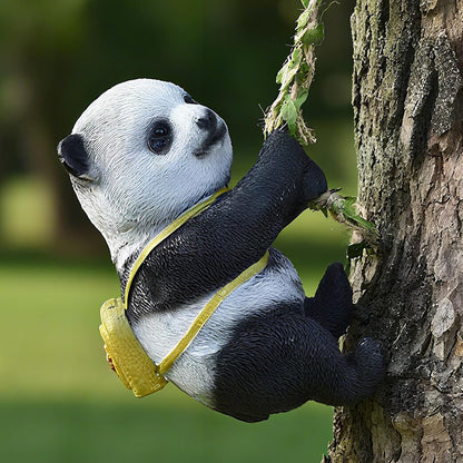 Outdoor Panda Resin Hanging - Rope Decor Statue, Animal Suspended Ornament, Ideal for Patio, Lawn & Courtyard Decoration, Housewarming Gift for Friends