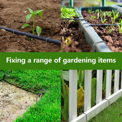 150 Pack Landscape Staples,6 Inch 11 Gauge Steel Garden Stakes,U Shaped Garden Staples,Heavy Duty Yard Stakes,Ground Stake for Securing Yard Lawn,Weed Barrier Fabric,Ground Cover