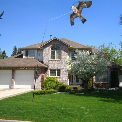 Bird Hawk Flying Kite with Pole Crops Farm Protector Bird Scarer Flying Kite with 6m Pole-Style B