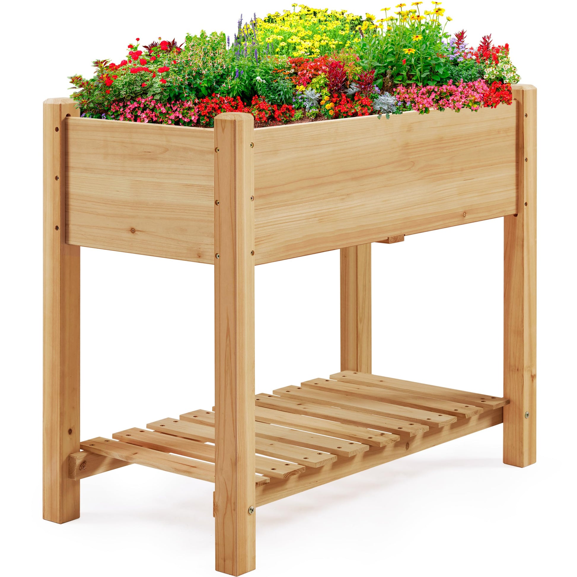 Yaheetech 34" Raised Garden Bed with Legs, Wooden Planter Box, 1Pcs