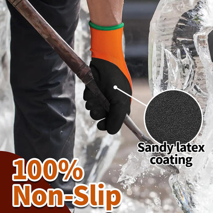 Schwer Waterproof Winter Work Gloves, ANSI A2 Cut Resistant Freezer Gloves for Outdoor Cold Weather Keep Hands Warm, Thermal Insulated Gloves for Shoveling Snow, Ice Fishing, Super Grip, XL