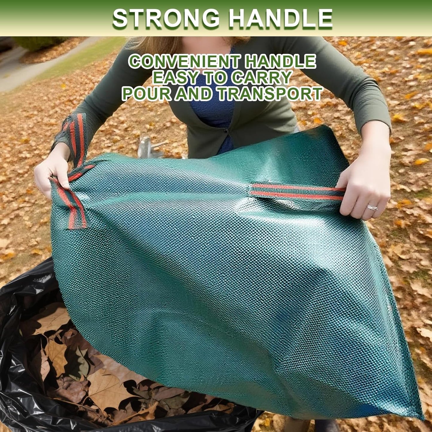 Garden Bags for Debris, 2-Pack 53 Gallon Lawn and Leaf Bags, Large Dustpan-Type Lawn Bag for Collecting Leaves, Reusable Yard Waste Bags, Leaf Bag for Party, Laundry, Camping & Yard Waste Loading