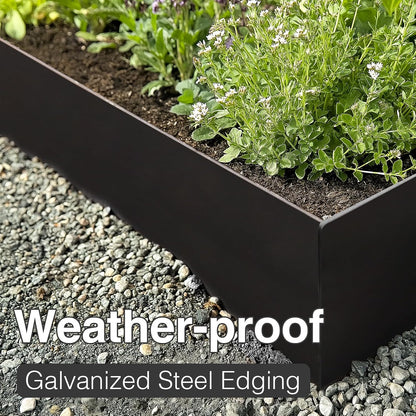 6-Pack Galvanized Steel Landscape Edging w/Black Powder Coating - 40" L x 8" H Bendable Metal Strips - Hammer-in Edge Border w/ 7 Clips for Lawn, Yard Pathway Divider (20Ft Total) #LYLB08BK-US