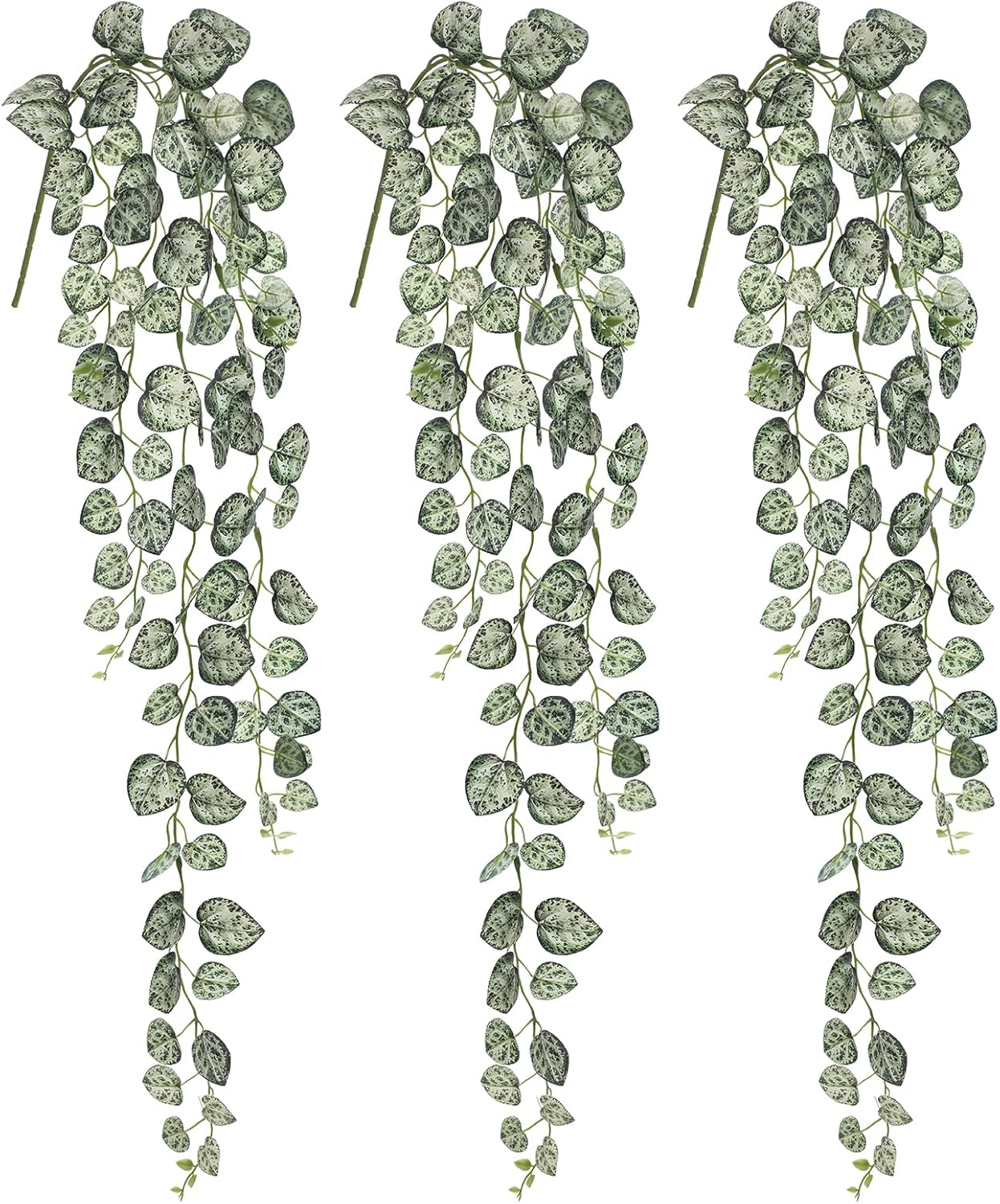 Briful 3 Pack Fake Hanging Plant 39.3" Faux Hanging String of Hearts Plant Faux Trailing Vine with Heart-Shaped Leaves Lush Cascading Artificial Greenery for Home Wall Indoor Outdoor Porch Decor
