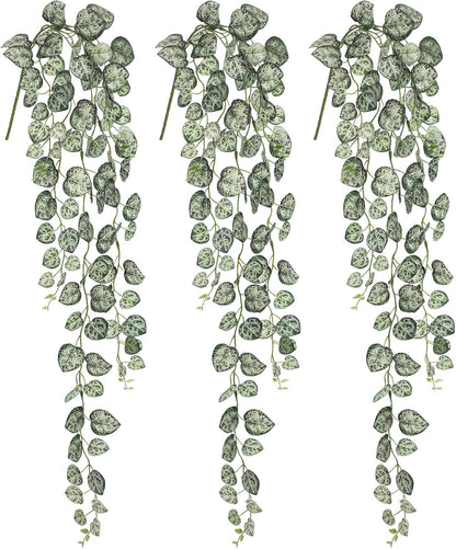 Briful 3 Pack Fake Hanging Plant 39.3" Faux Hanging String of Hearts Plant Faux Trailing Vine with Heart-Shaped Leaves Lush Cascading Artificial Greenery for Home Wall Indoor Outdoor Porch Decor