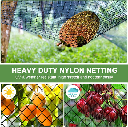 Heavy Duty Garden Netting - 100'x100' Poultry Netting for Chicken Coop, 3/4 Inch Mesh, Protects Fruits, Vegetables Against Squirrels, Deer