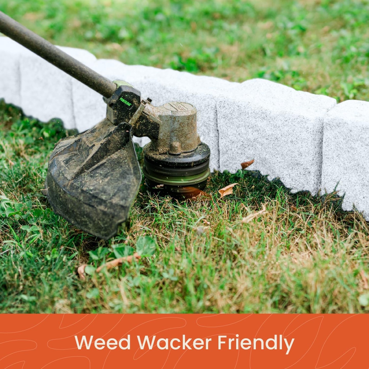 Beuta Landscape Edging | Garden Edging Border | Faux Stone Blocks for Lawn Edging, Flower Beds & Yard Edging – 40 Pack | Each Section Has 6 Blocks 48" L x 4" W x 6.5" H | 80 Spikes | Limewash