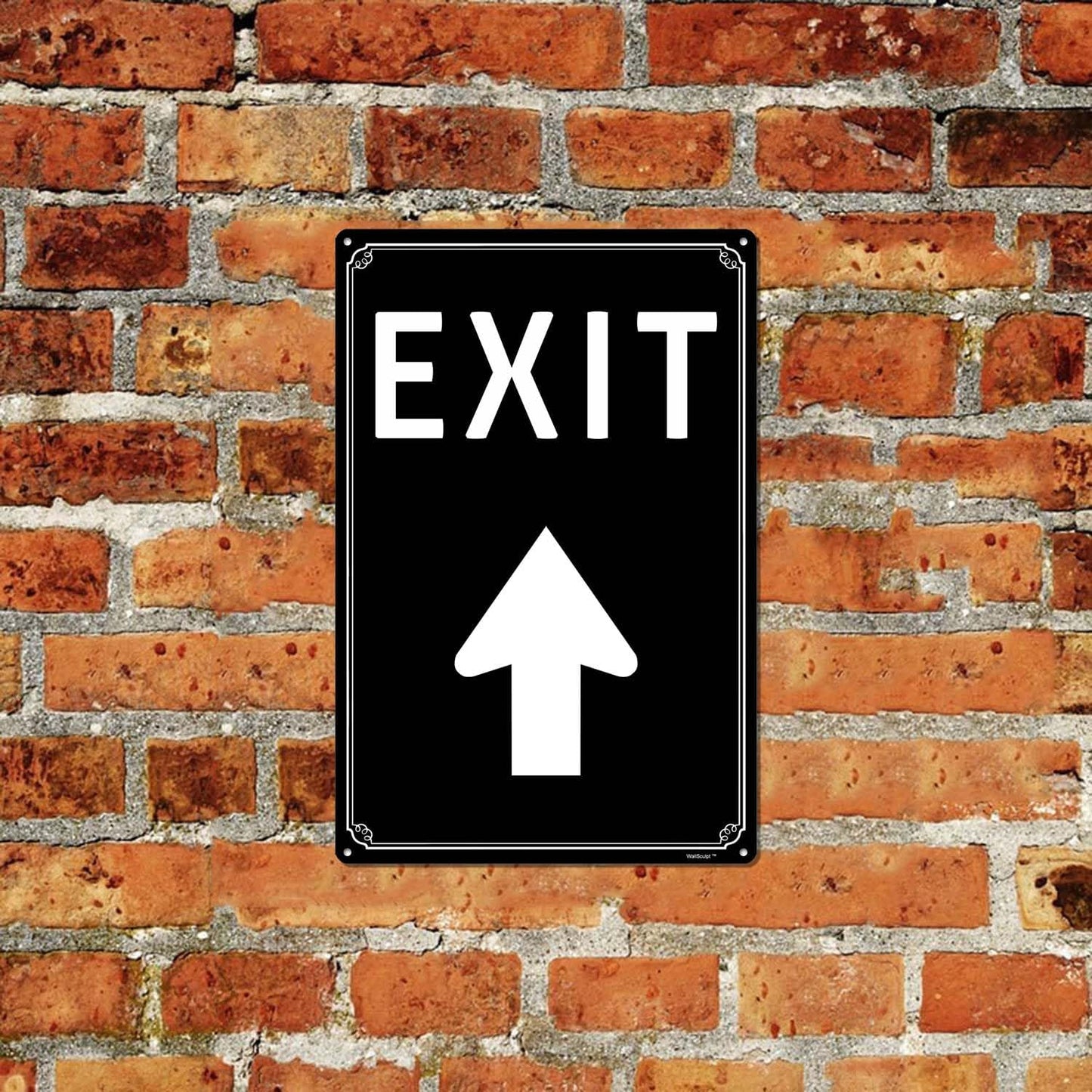 8x12" Exit Sign with Up Arrow - High-Intensity Aluminum Parking Lot Sign, Weatherproof & Fade-Resistant, Ideal for Outdoor & Indoor Use - Curbside Sign
