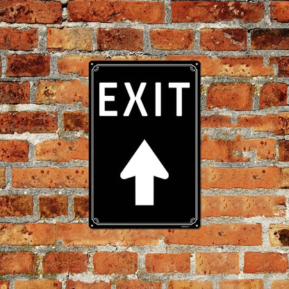 8x12" Exit Sign with Up Arrow - High-Intensity Aluminum Parking Lot Sign, Weatherproof & Fade-Resistant, Ideal for Outdoor & Indoor Use - Curbside Sign