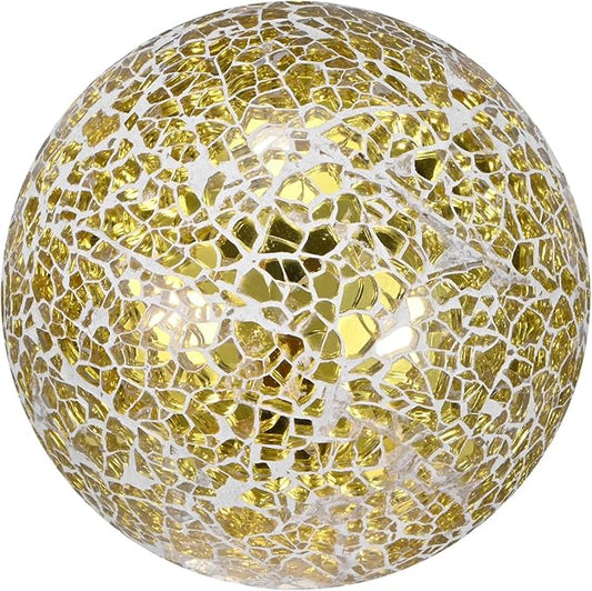 Decorative Ball for Bowls, 4 Inch Mosaic Glass Balls Decorative Glass Orbs for Home Decor/Dining Tables/Wedding Party/Coffee Table/Centerpiece Decor [Gold]
