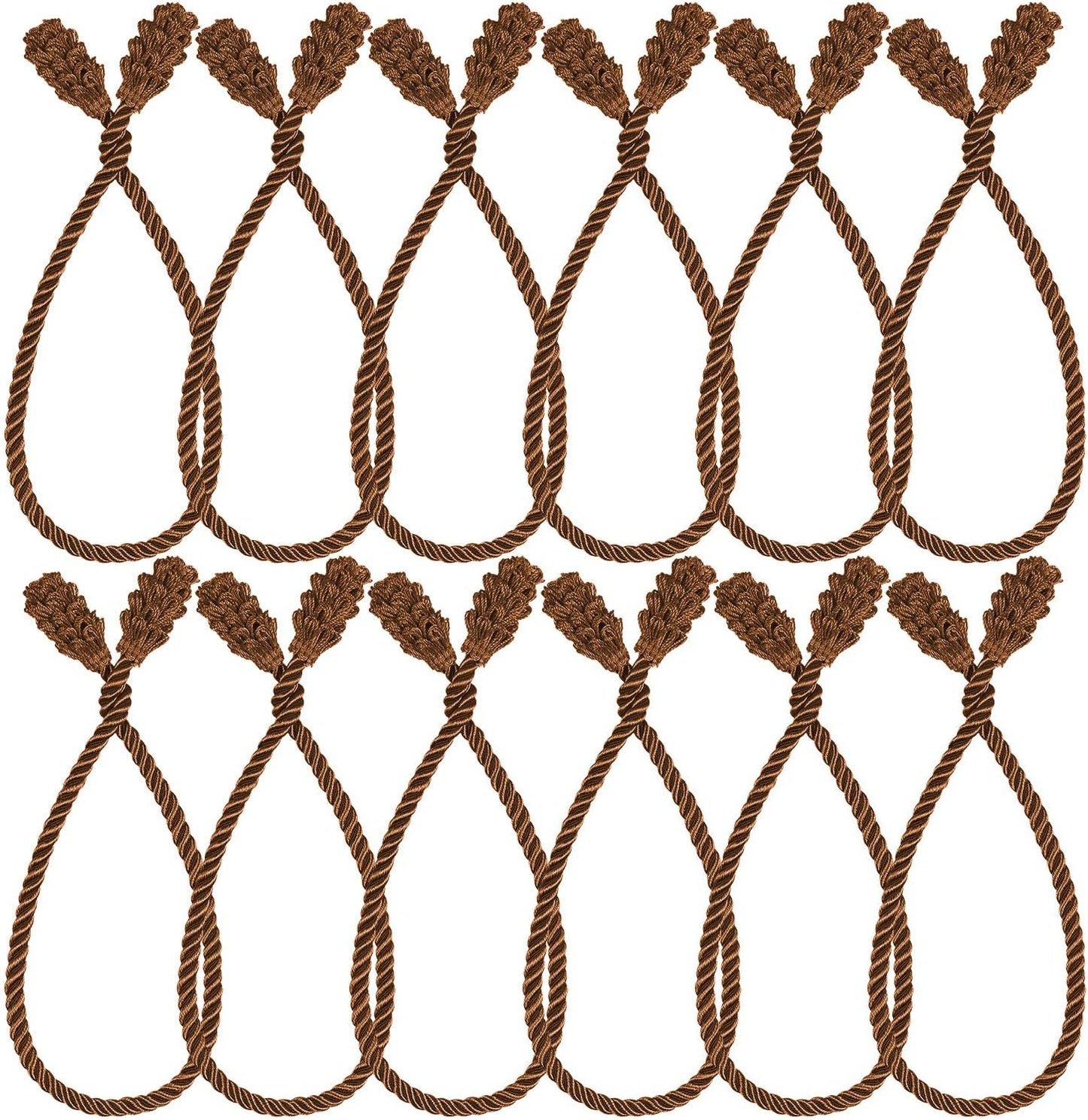 Shappy 12 Pieces Christmas Garland Banister Ties Christmas Decorative Reusable and Flexible Twist Ties for Garland, Banister Home Decoration (Brown)