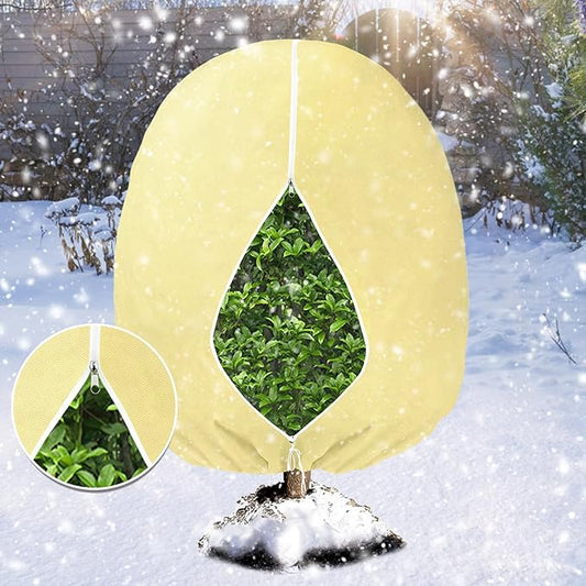 Evoio Plant Covers Freeze Protection 6 x 7 FT 3 oz/yd² Winter Frost Blankets Cloths Fabric Bags with Zipper for Outdoor Plants Tree Shrub Garden Potted Freeze Frost Winterizing Protection
