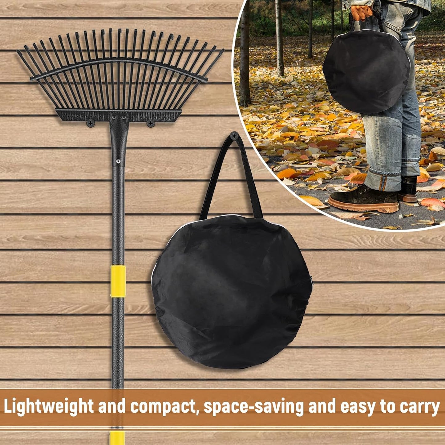 Pop Up Leaf Collector with Anchor Stakes, Collapsible Reusable Garden Waste Bag,Heavy-Duty Lawn Leaf Bag for Yard Debris, Grass, and Outdoor Cleanup,38"×24.5"×24.5",100-Gallon,Black