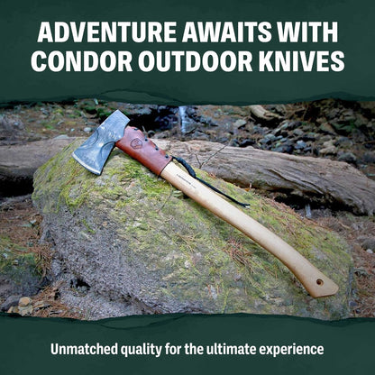 Condor Tool & Knife Mini Duku Heavy Duty Machete with Sheath, Walnut Handle - Hand Crafted Welted Leather Sheath - Camping Machete Knife - 10.5in Blade - 18.5oz
