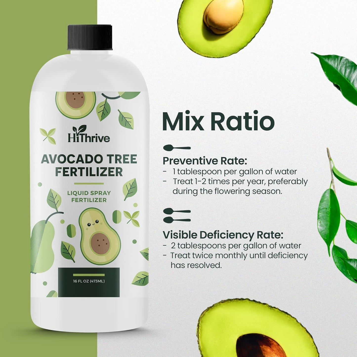 16oz Fruit Tree Fertilizer for Avocados - Makes 32 Gallons of Avocado Tree Fertilizer, Premium Water-Soluble Avocado Plant Food, Rich with Micronutrients for Consistent Lush Growth & Abundant Harvest