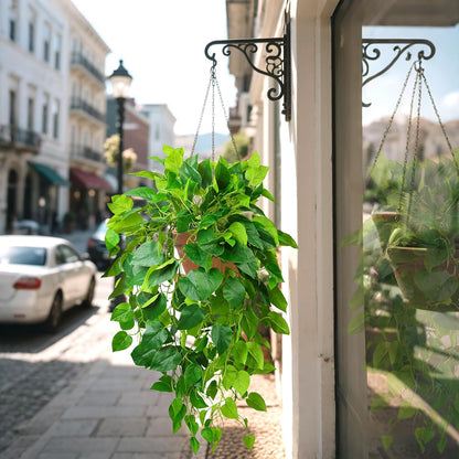 QIANYUN Fake Pothos Ivy Plant for Home Decor – 40" Fake Hanging Plants with Pot, Artificial Silk Greenery for Indoor Shelf, Bedroom, Living Room, Bathroom, or Office Decoration