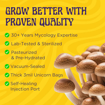 2 LB 2-Pack All-in-One Grow Bag: Up to 32oz of Mushrooms! Nutrient-Enhanced, Injection Port, Just Add Your Own Spores & Grow Like Magic (2 x 2 LB Bags)