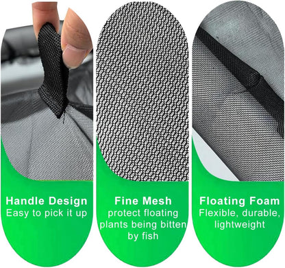 Floating Flora Fish Barrier 25.6" Round Floating Island Plant Protector, Pond Protectors Floating Net, Black Floating Pond Planter for Your Home Pond Protects and Garden Water Features Pond Decor