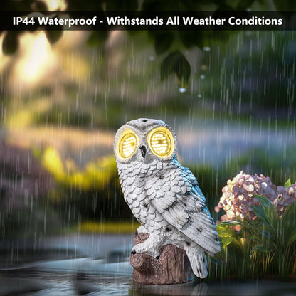 Solar Owl Garden Statue with Led Lights Waterproof Outdoor Decorative Lamp with Moving Eyes Perfect Unique Gift for Women, Moms and Garden Lovers Ideal for Yards Patios and Lawns