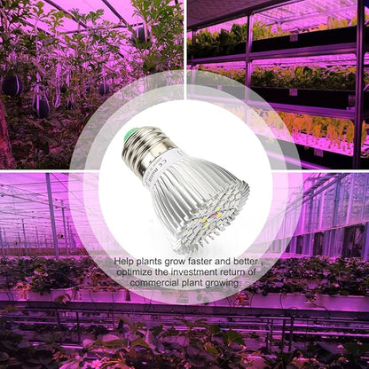 Esbaybulbs 40W LED Grow Light Bulbs E26 4 Pack, Full Spectrum Grow Lamp Red Plant Light for Hydroponics Greenhouse Indoor Plants