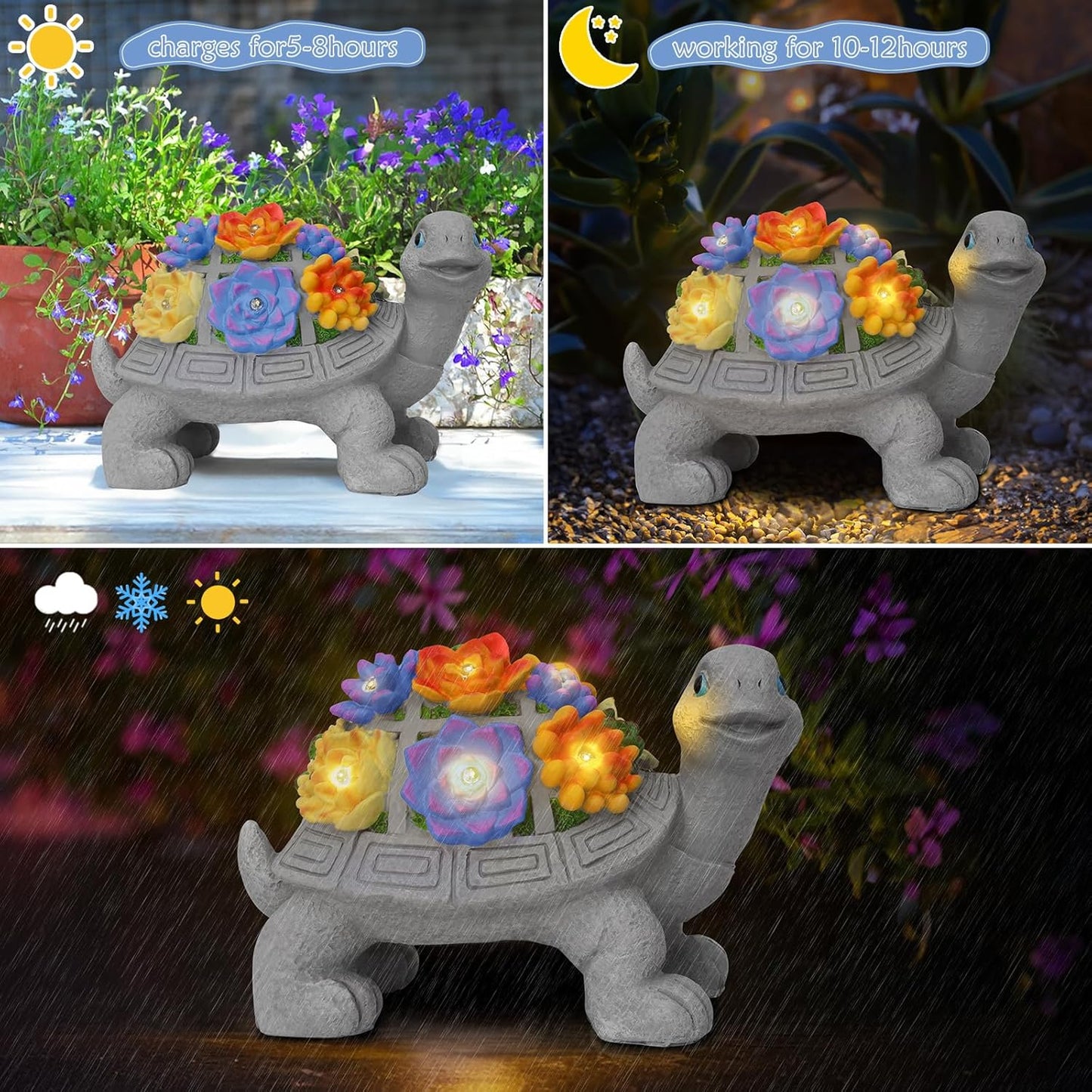 Womens Gifts Solar Turtle Statues for Garden Decor, Outdoor Sculptures for Clearance Lights for Outside Lawn Ornaments Porch Patio Balcony Yard Home - Birthday Easter Gifts for Mom Grandma