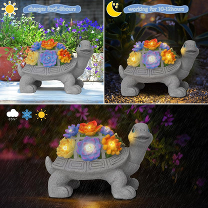 Womens Gifts Solar Turtle Statues for Garden Decor, Outdoor Sculptures for Clearance Lights for Outside Lawn Ornaments Porch Patio Balcony Yard Home - Birthday Easter Gifts for Mom Grandma