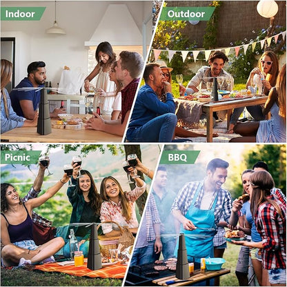 Fly Fans for Tables 4 Pack - Portable Automatic Picnic Table Food Repellent Fans Spinner for Restaurant, Party, Home