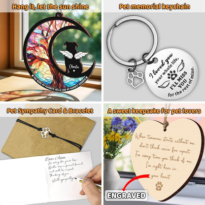 Personalized Dog Memorial Gifts, Pet Memorial Ornament, Sympathy Keychain for Dogs, Pet Remembrance Bracelet, Loss of Animal Sympathy Card, Rainbow Bridge Dog Loss Gift, Bereavement Suncatcher