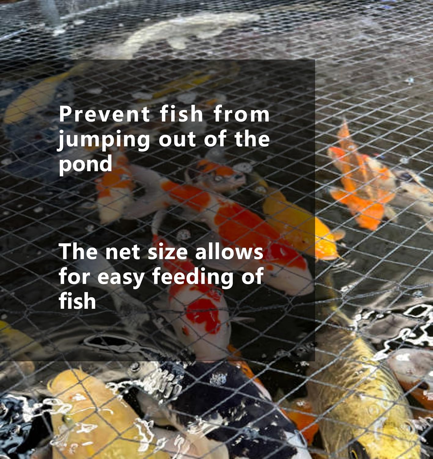 Pond Netting, Pond Netting for Koi Ponds, 15 x 20 FT Fish Pond Netting Cover, Garden Pool Netting Kit for Leaves, Protects Koi from Herons, Cats & Predators, 12 Stakes & 50 Cable Zip Ties, 3/8 Mesh