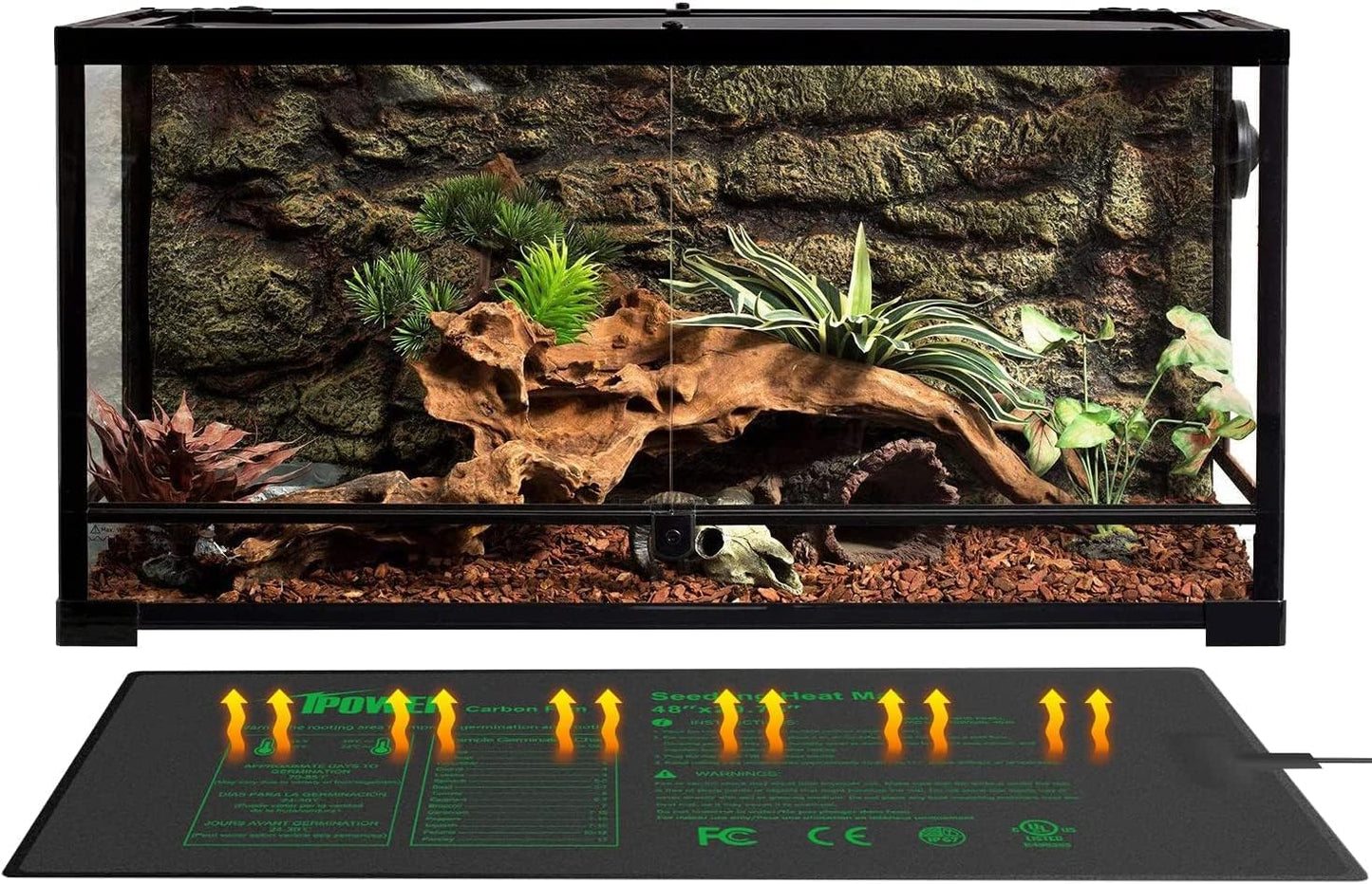 iPower 2 Pack 48" x 20.75" Seeding Heat Mat with Thermostat Temperature Adjustable Knob Durable Warm Hydroponic Plant Germination Starting Pad, Black