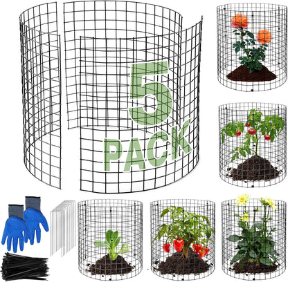 MWELLEWM 15Pcs Plant Protectors from Animals Metal Plant Cages for Outdoor Plants Plant Cage & Supports Keep Animal Out Garden Wire Mesh Protection from Rabbit Chicken Squirrel Tree Flower