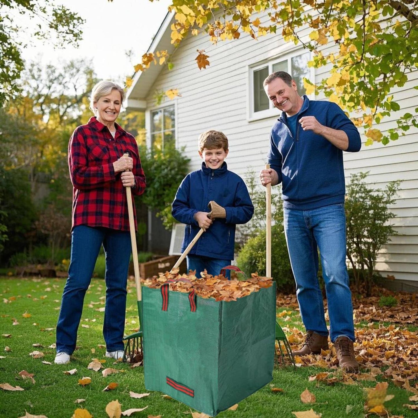 72-Gallon Leaf Bags (Pack of 2) - Reusable Yard Waste Bags with Reinforced Handles, Foldable & Portable for Lawn, Garden, Leaf Collection, and Home Yard Cleanup