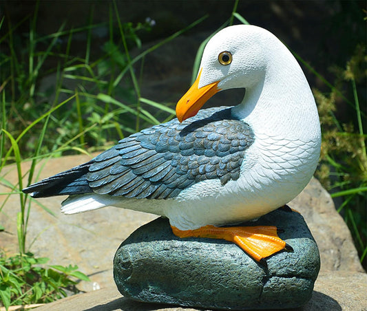 coolboy Real Seagull Figurine Garden Decorations,Seagull Statue Outdoor Decoration,Sea Bird