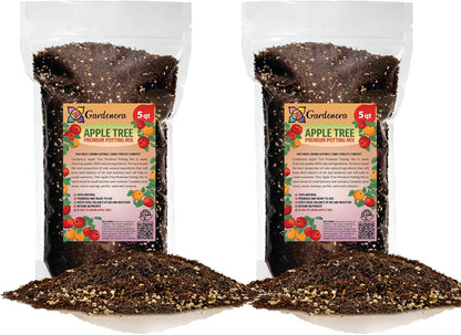 Gardenera Premium Apple Potting Soil Mix - Optimal Nutrient-Rich Blend for Thriving and Juicy Apples - 10 Quart